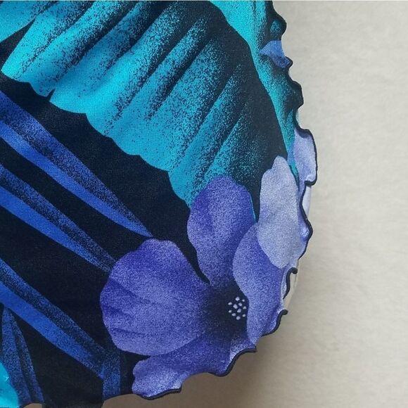 VINTAGE Robby Len Purple Plumbago Dress Swimsuit - Picture 5 of 13